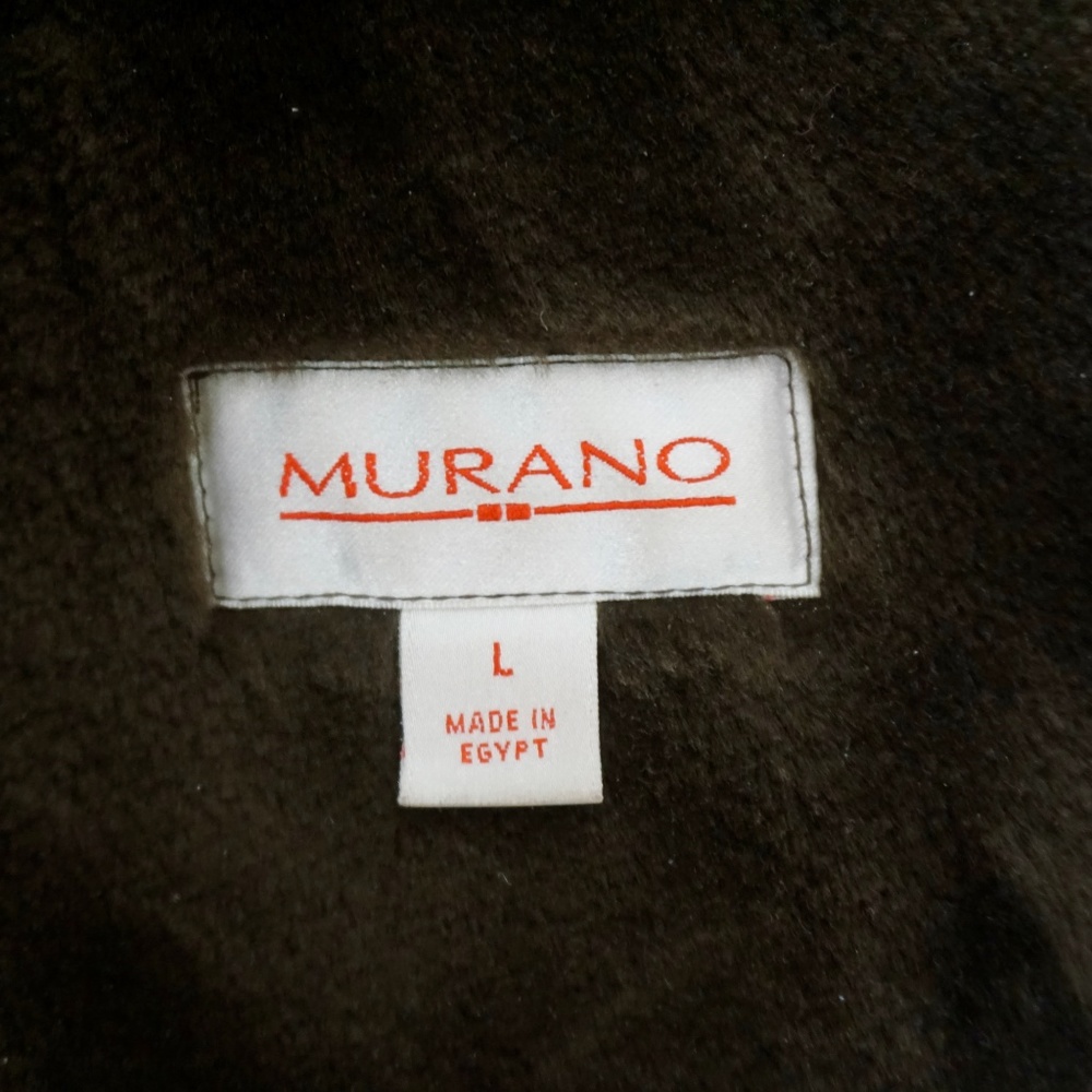 ๐ VINTAGE MURANO Brown Faux Suede/Fur Jacket (L) - Picture 8 of 8